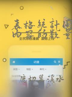 表格统计同一个内容的数量