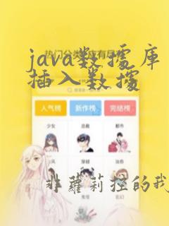 java数据库插入数据