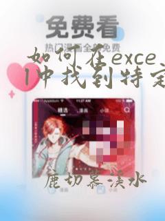 如何在excel中找到特定条件的数据