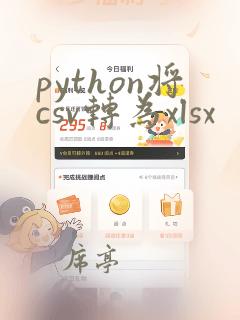 python将csv转为xlsx