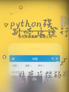 python强制停止运行快捷键