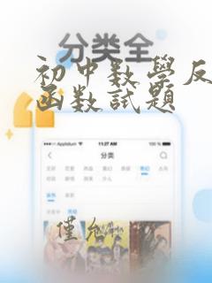 初中数学反比例函数试题