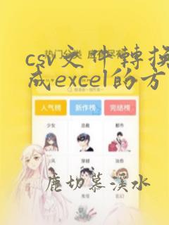 csv文件转换成excel的方法