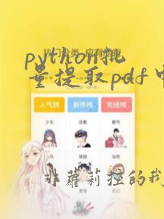 python批量提取pdf中的信息