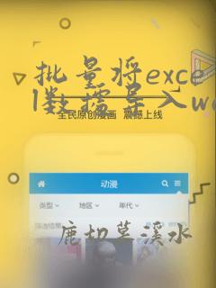 批量将excel数据导入word
