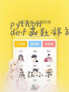 python def函数详解