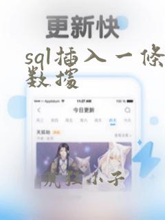 sql插入一条数据