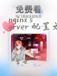 nginx server 配置文件