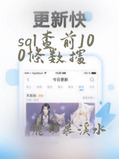 sql查前100条数据