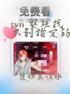 svn 系统找不到指定的路径