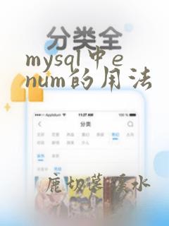 mysql中enum的用法