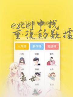 excel中找重复的数据