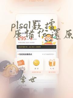 plsql数据库备份还原