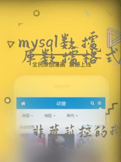 mysql数据库数据格式