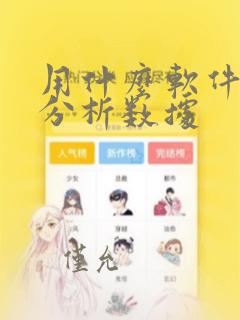 用什么软件可以分析数据