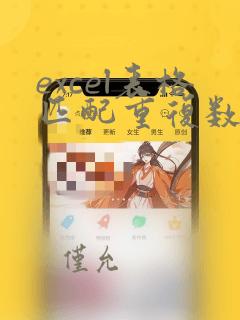 excel表格匹配重复数据