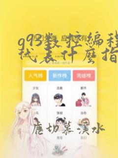 g93数控编程代表什么指令
