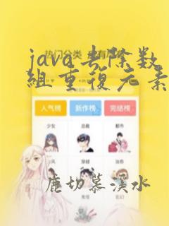 java去除数组重复元素的四种方法