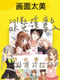 sql数据库bak文件导入