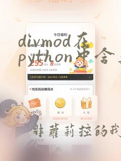 divmod在python中含义
