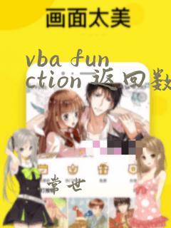 vba function 返回数组