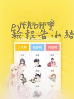 python实验报告小结