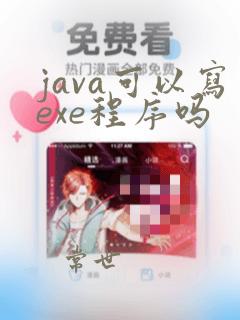 java可以写exe程序吗