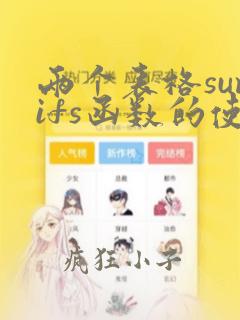 两个表格sumifs函数的使用方法及实例