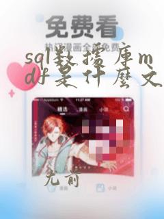 sql数据库mdf是什么文件