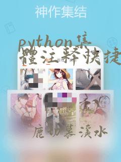 python集体注释快捷键