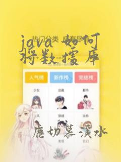 java 如何将数据库