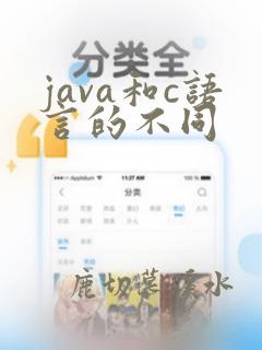 java和c语言的不同