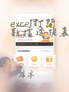 excel打开数据透视表