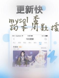mysql 查询本周数据