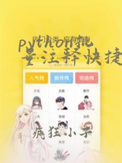 python批量注释快捷键