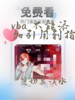 vba 不能添加引用到指定文件