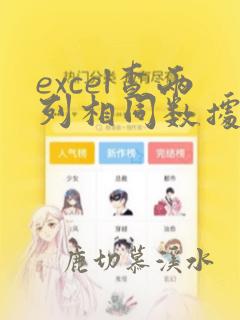 excel查两列相同数据