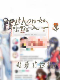 python如何输入一串数字