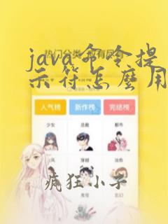 java命令提示符怎么用