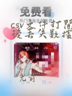csv文件打开后丢失数据