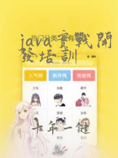 java实战开发培训