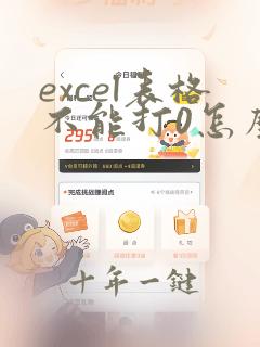 excel表格不能打0怎么回事