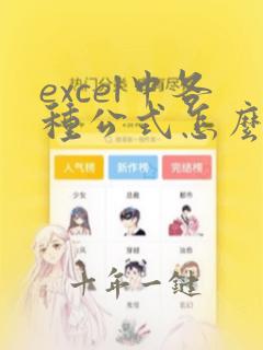 excel中各种公式怎么用
