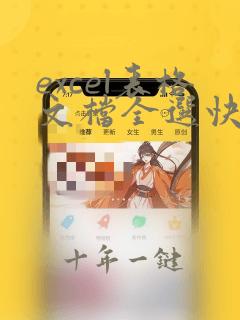 excel表格文档全选快捷键