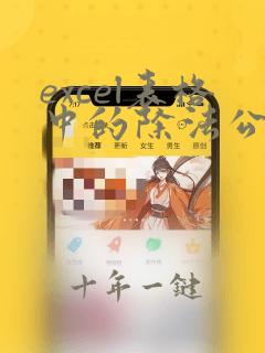 excel表格中的除法公式怎么输入
