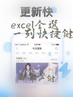 excel全选一列快捷键ctrl加什么