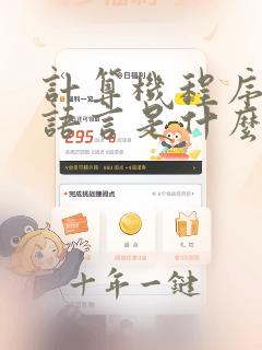 计算机程序设计语言是什么