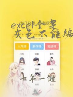 excel全是灰色不能编辑