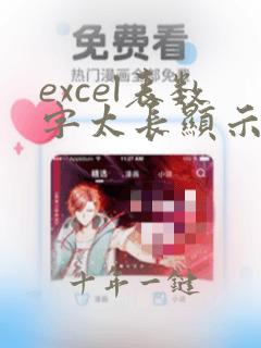 excel表数字太长显示不全怎么弄
