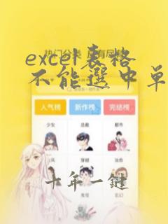 excel表格不能选中单元格